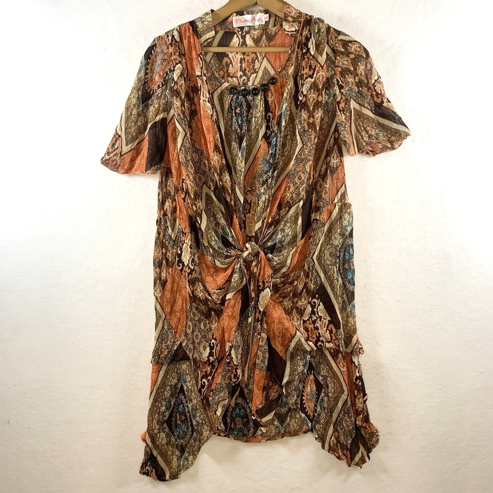 Pretty Angel Womens Paisley Sheer Chiffon Layered Top‎ Small Fairy Grunge Boho